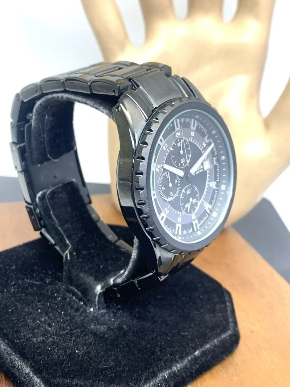 Fossil Men's Watch CH2473 Quartz Chronograph Black Dial Stainless Steel 42mm